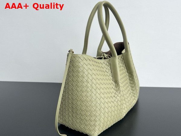 Bottega Veneta Pinacoteca Reversible Tote Bag Travertine and Fondant Intrecciato Silky Calf Leather Replica