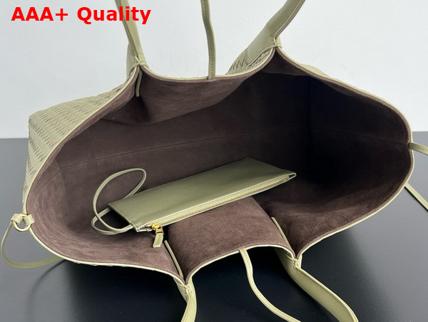 Bottega Veneta Pinacoteca Reversible Tote Bag Travertine and Fondant Intrecciato Silky Calf Leather Replica