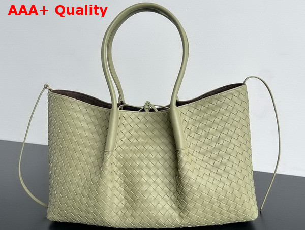 Bottega Veneta Pinacoteca Reversible Tote Bag Travertine and Fondant Intrecciato Silky Calf Leather Replica