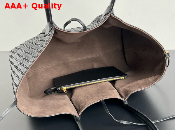 Bottega Veneta Pinacoteca Reversible Tote Bag in Black Intrecciato Silky Calf Leather Replica