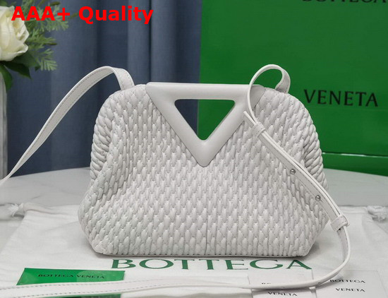 Bottega Veneta Point Chalk Small Lozenge Quilted Leather Top Handle Bag with Detachable Strap Replica
