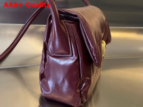 Bottega Veneta Puffer Cross Body Bag in Burgundy Calfskin Replica