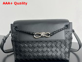 Bottega Veneta Small Andiamo Messenger Black Intrecciato Leather Replica