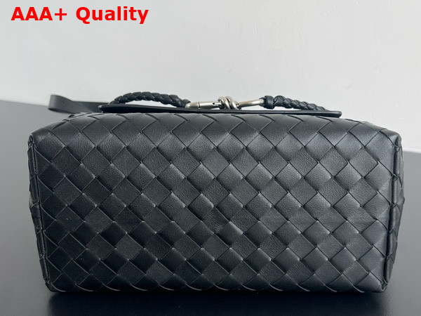 Bottega Veneta Small Andiamo Messenger Black Intrecciato Leather Replica