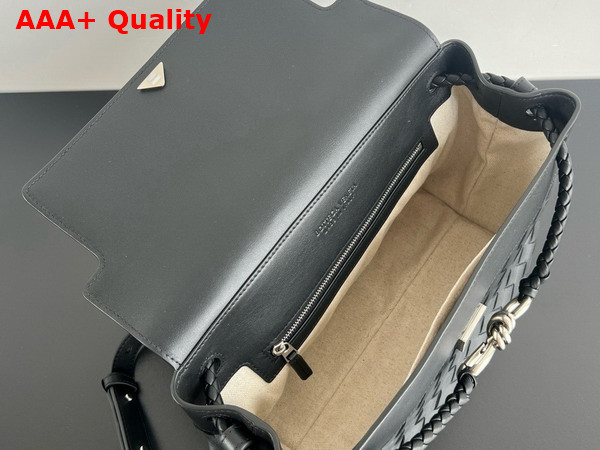 Bottega Veneta Small Andiamo Messenger Black Intrecciato Leather Replica