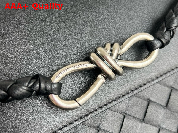 Bottega Veneta Small Andiamo Messenger Black Intrecciato Leather Replica