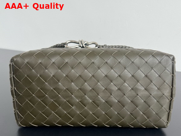 Bottega Veneta Small Andiamo Messenger Kaki Intrecciato Leather Replica