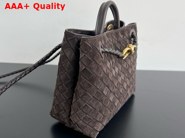 Bottega Veneta Small Andiamo Top Handle Bag in Fondant Supple Intrecciato Suede Replica