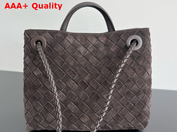Bottega Veneta Small Andiamo Top Handle Bag in Fondant Supple Intrecciato Suede Replica