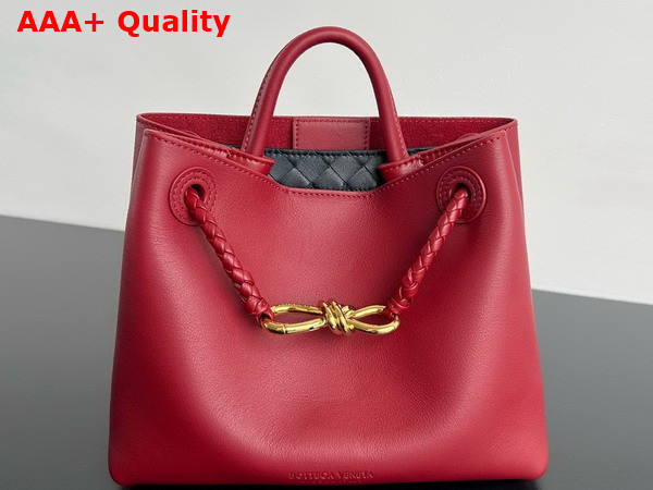 Bottega Veneta Small Andiamo Top Handle Bag in Rosewood and Space Silky Calf Leather Replica