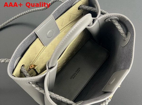 Bottega Veneta Small Andiamo Top Handle Bag in Silky Calf Leather Lapilli Travertine Replica