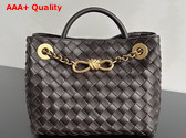 Bottega Veneta Small Andiamo with Chain in Fondant Intrecciato Leather Replica