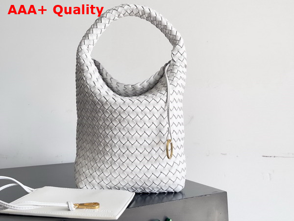 Bottega Veneta Small Cabat Bucket Bag in White Lambskin Replica