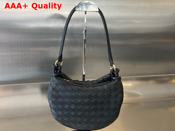 Bottega Veneta Small Gemelli Bag in Black Intrecciato Leather Replica