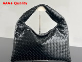 Bottega Veneta Small Hop Bag in Black Intrecciato Calf Leather Replica
