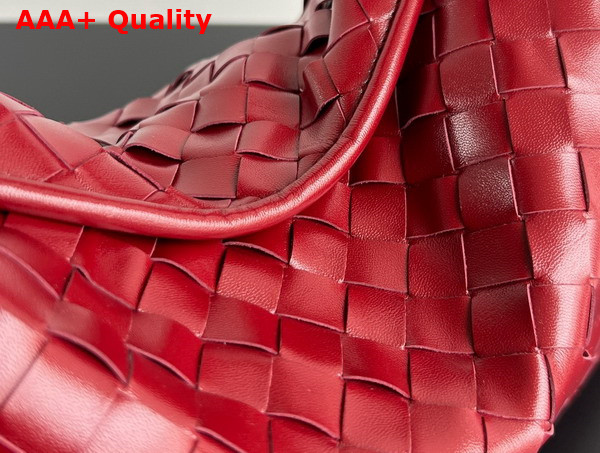 Bottega Veneta Small Hop Bag in Cherry Red Intrecciato Calf Leather Replica