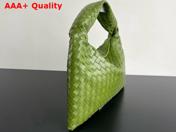 Bottega Veneta Small Hop Bag in Matcha Intrecciato Calf Leather Replica