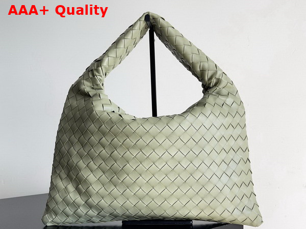 Bottega Veneta Small Hop Bag in Travertine Intrecciato Calfskin Leather Replica