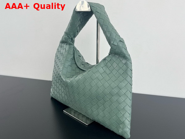 Bottega Veneta Small Hop Shoulder Bag Aloe Intrecciato Leather Replica