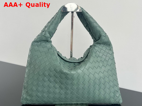 Bottega Veneta Small Hop Shoulder Bag Aloe Intrecciato Leather Replica