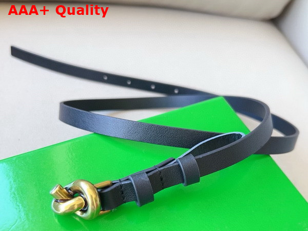 Bottega Veneta Small Knot Belt Black Leather Replica