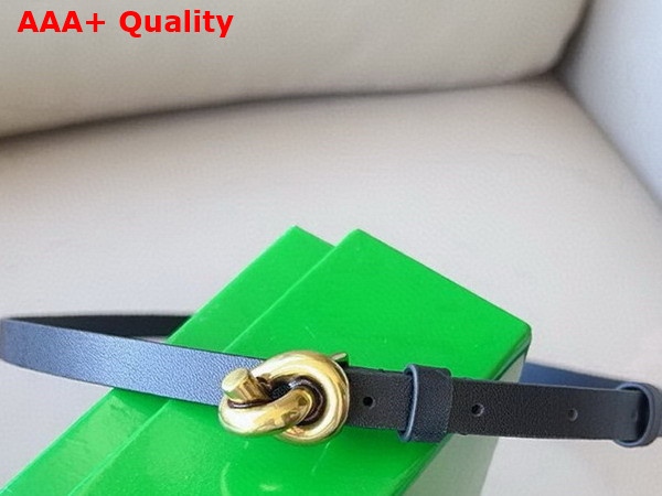 Bottega Veneta Small Knot Belt Black Leather Replica