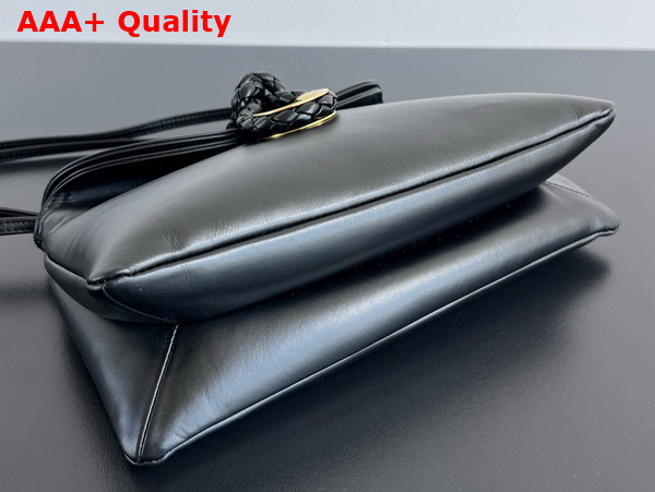Bottega Veneta Small Liberta Crossbody Bag in Black Smooth Calf Leather Replica