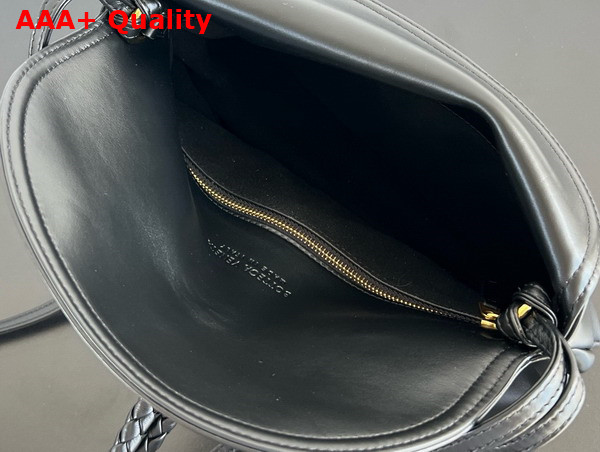 Bottega Veneta Small Liberta Crossbody Bag in Black Smooth Calf Leather Replica