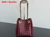 Bottega Veneta Small Parachute Chain Shoulder Bag in Barolo Intrecciato Leather Replica