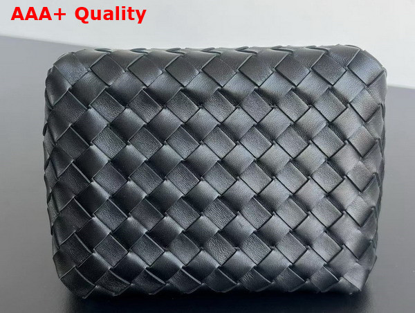 Bottega Veneta Small Parachute Chain Shoulder Bag in Black Intrecciato Leather Replica