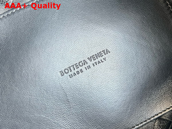 Bottega Veneta Small Parachute Chain Shoulder Bag in Black Intrecciato Leather Replica