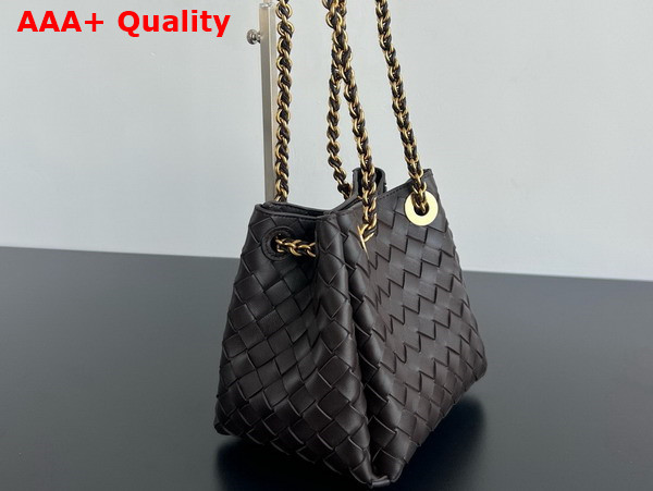 Bottega Veneta Small Parachute Chain Shoulder Bag in Fondant Intrecciato Leather Replica