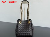Bottega Veneta Small Parachute Chain Shoulder Bag in Fondant Intrecciato Leather Replica