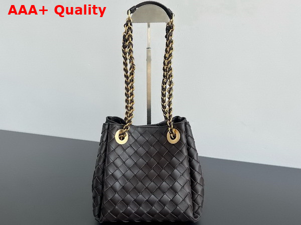 Bottega Veneta Small Parachute Chain Shoulder Bag in Fondant Intrecciato Leather Replica