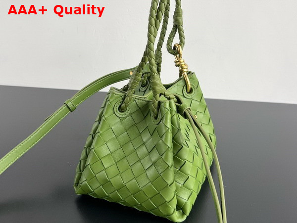 Bottega Veneta Small Parachute Matcha Intrecciato Leather Replica