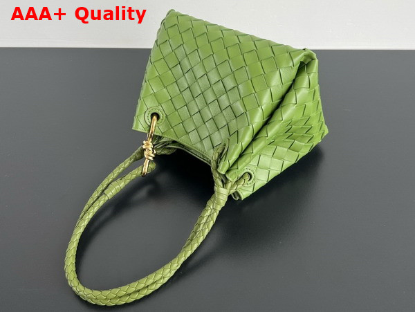 Bottega Veneta Small Parachute Matcha Intrecciato Leather Replica