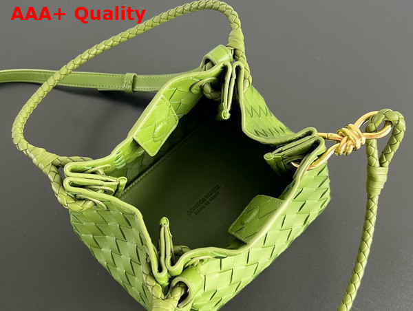 Bottega Veneta Small Parachute Matcha Intrecciato Leather Replica