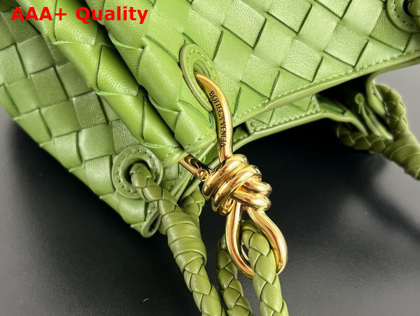 Bottega Veneta Small Parachute Matcha Intrecciato Leather Replica
