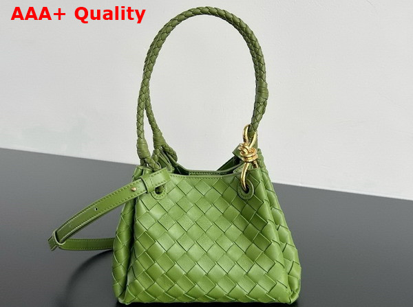 Bottega Veneta Small Parachute Matcha Intrecciato Leather Replica