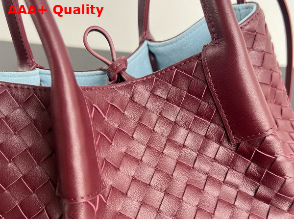 Bottega Veneta Small Pinacoteca Tote Bag Madder Brown and Lunar Intrecciato Silky Calf Leather Replica