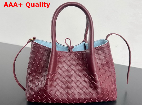Bottega Veneta Small Pinacoteca Tote Bag Madder Brown and Lunar Intrecciato Silky Calf Leather Replica