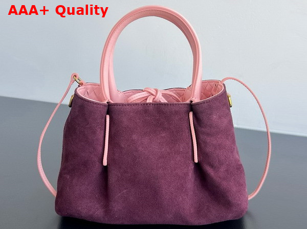Bottega Veneta Small Pinacoteca Tote Bag Rose and Barolo Intrecciato Silky Calf Leather Replica