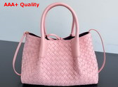 Bottega Veneta Small Pinacoteca Tote Bag Rose and Barolo Intrecciato Silky Calf Leather Replica