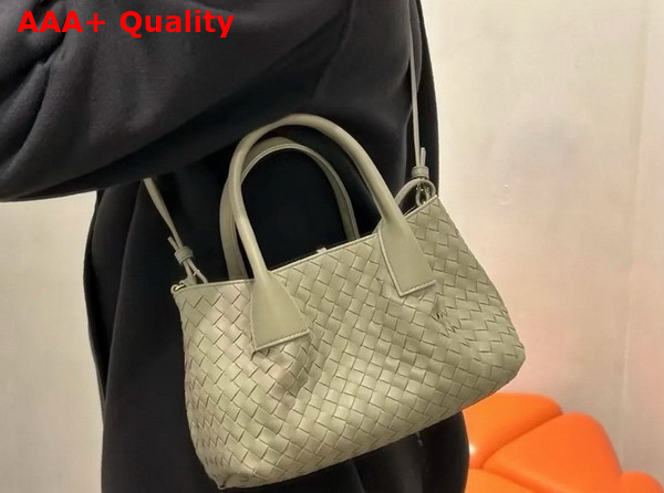 Bottega Veneta Small Pinacoteca Tote Bag Travertine and Fondant Intrecciato Silky Calf Leather Replica
