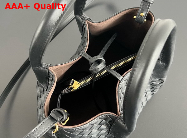 Bottega Veneta Small Pinacoteca Tote Bag in Black Intrecciato Silky Calf Leather Replica