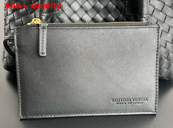 Bottega Veneta Small Pinacoteca Tote Bag in Black Intrecciato Silky Calf Leather Replica
