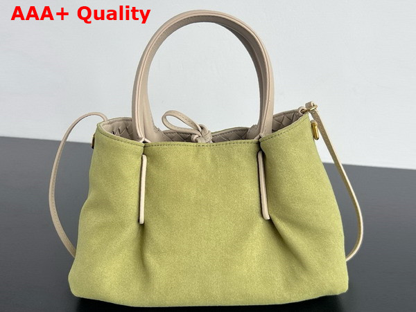 Bottega Veneta Small Pinacoteca Tote Bag in Intrecciato Silky Calf Leather with Adjustable and Detachable Strap Ecru and Matcha Replica