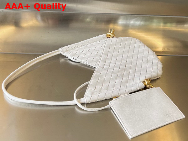 Bottega Veneta Small Solstice Shoulder Bag White Intrecciato Leather Replica