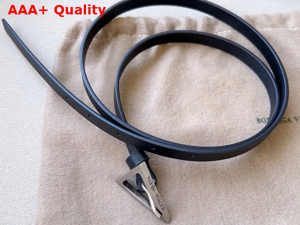 Bottega Veneta Small Triangle Belt Black Leather Replica