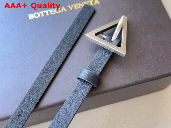Bottega Veneta Small Triangle Belt Black Leather Replica